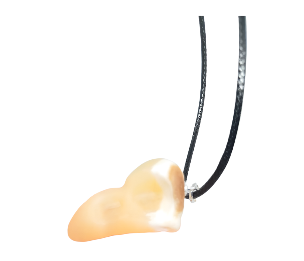 Yellow Calcite Crystal Raven Skull Pendant Necklace