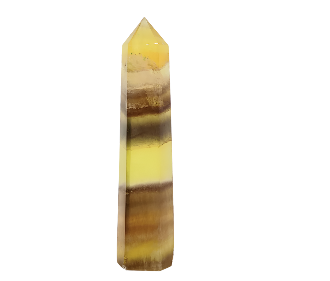 271G Yellow Fluorite Crystal Tower