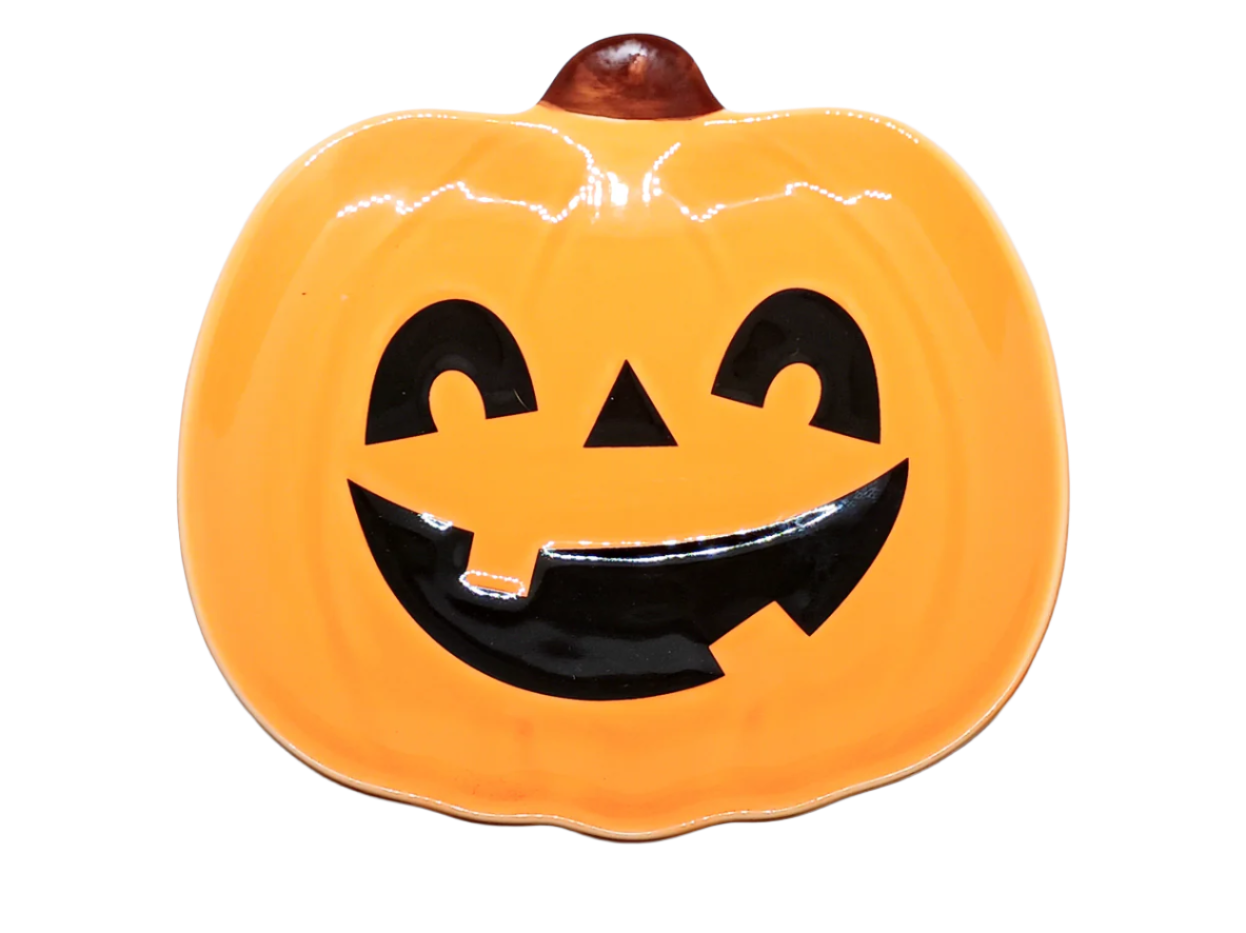 Ceramic Jack-o-Lantern Plate