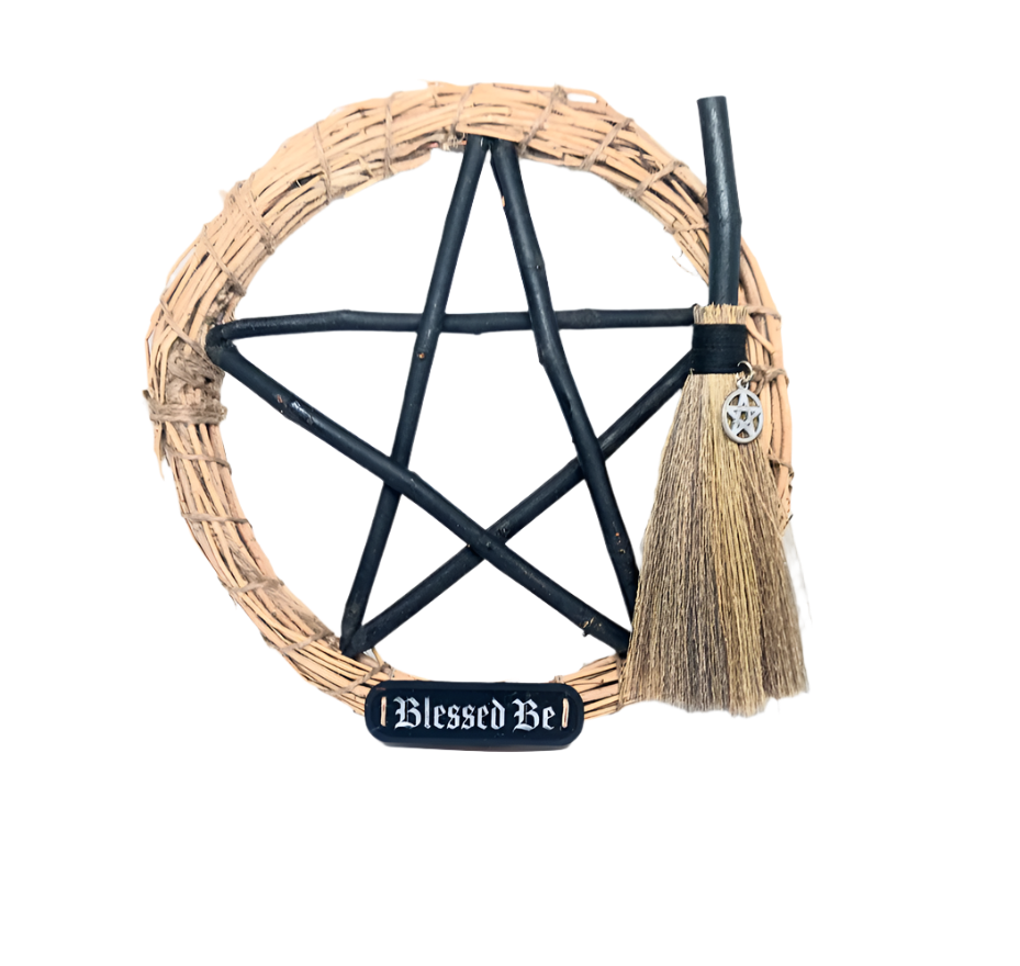 Pentagram "Blessed Be" Wreath
