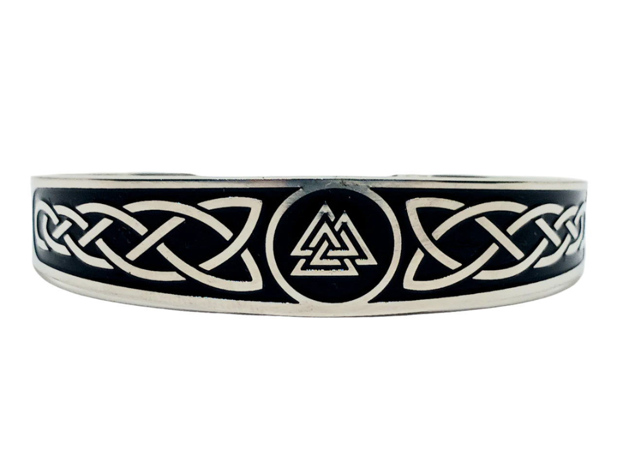 Stainless Steel Valknut Adjustable Bracelet