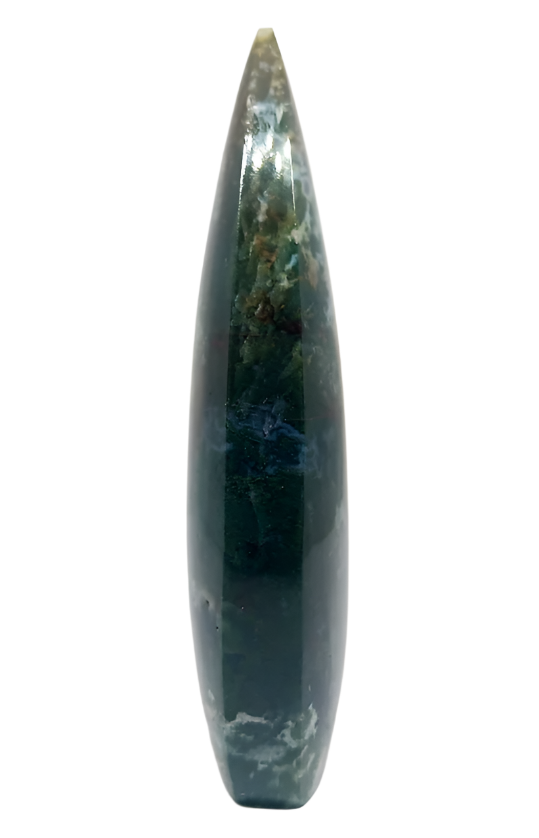 196G Moss Agate Crystal Teardrop with Ocean Jasper Inclusions