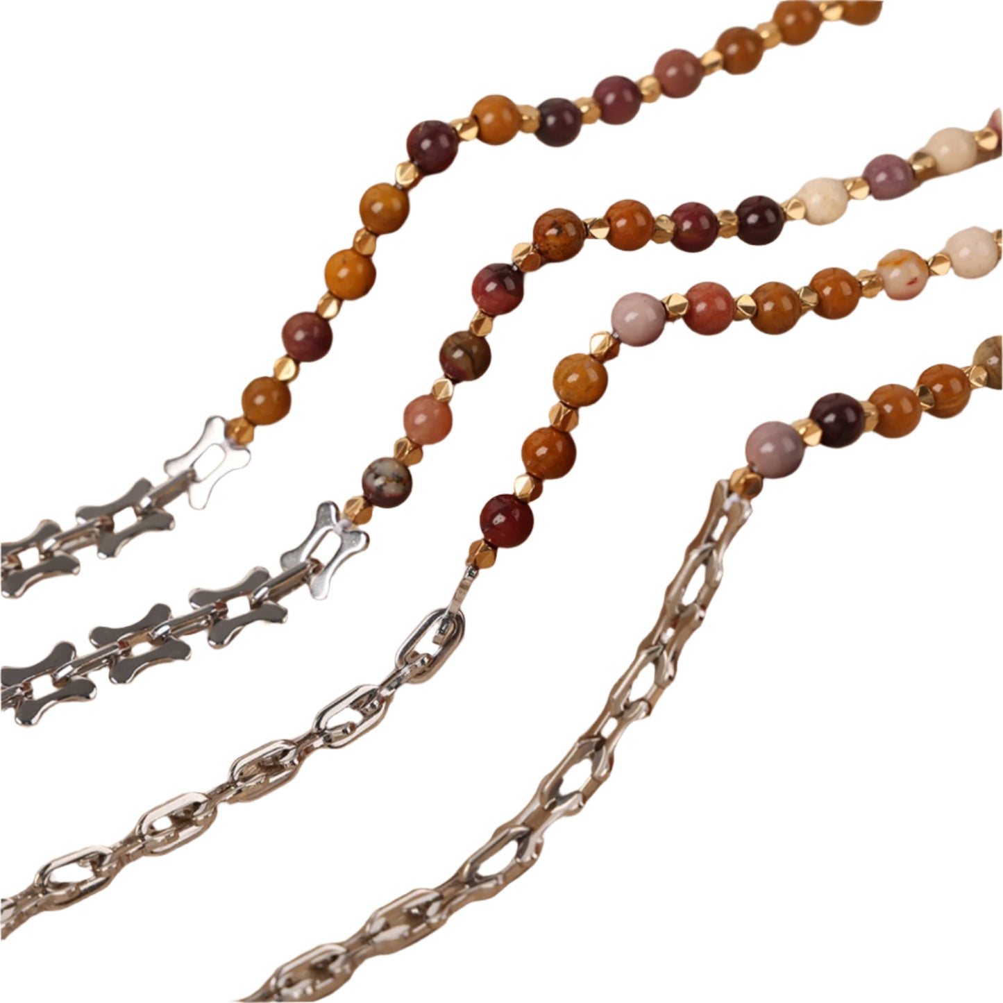 Titanium Steel Egg Yolk Jasper Crystal Necklace