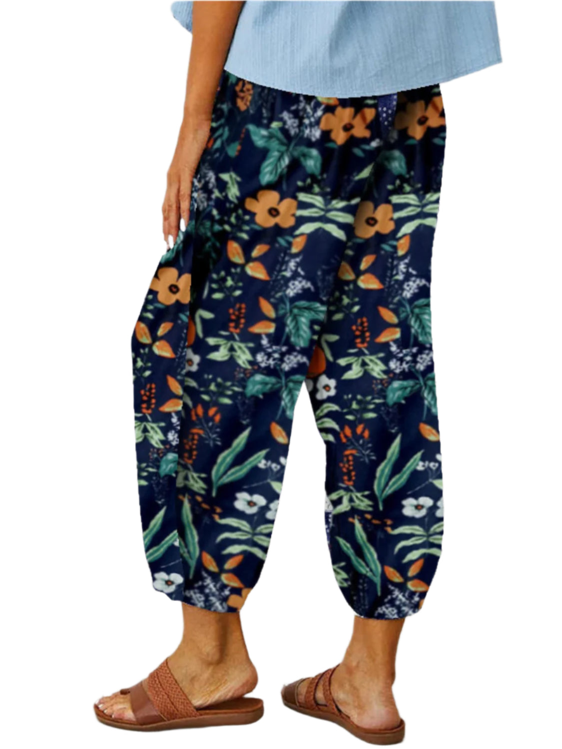 Printed Tied Cropped Pants