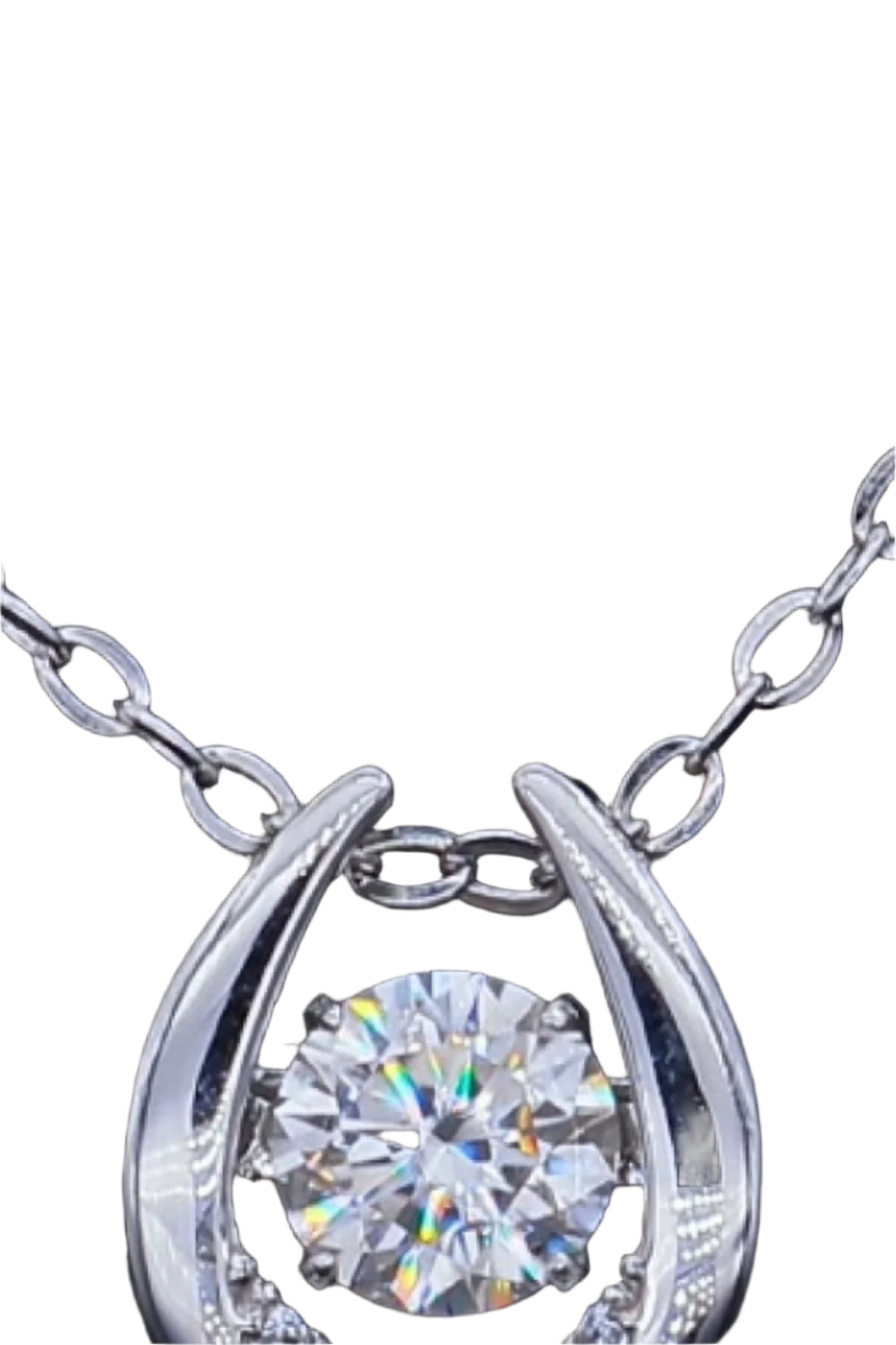 Moissanite Zircon Horseshoe Pendant Necklace