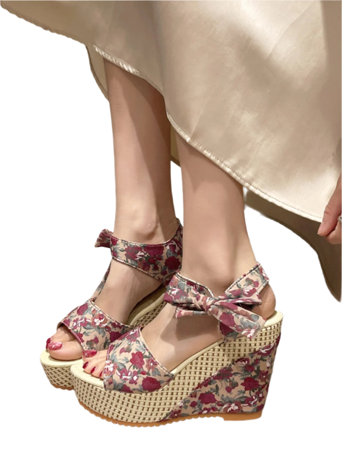 Floral Tied High Heel Sandals