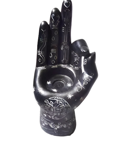 Resin Mantric Hamsa Incense Burner Candle Holder