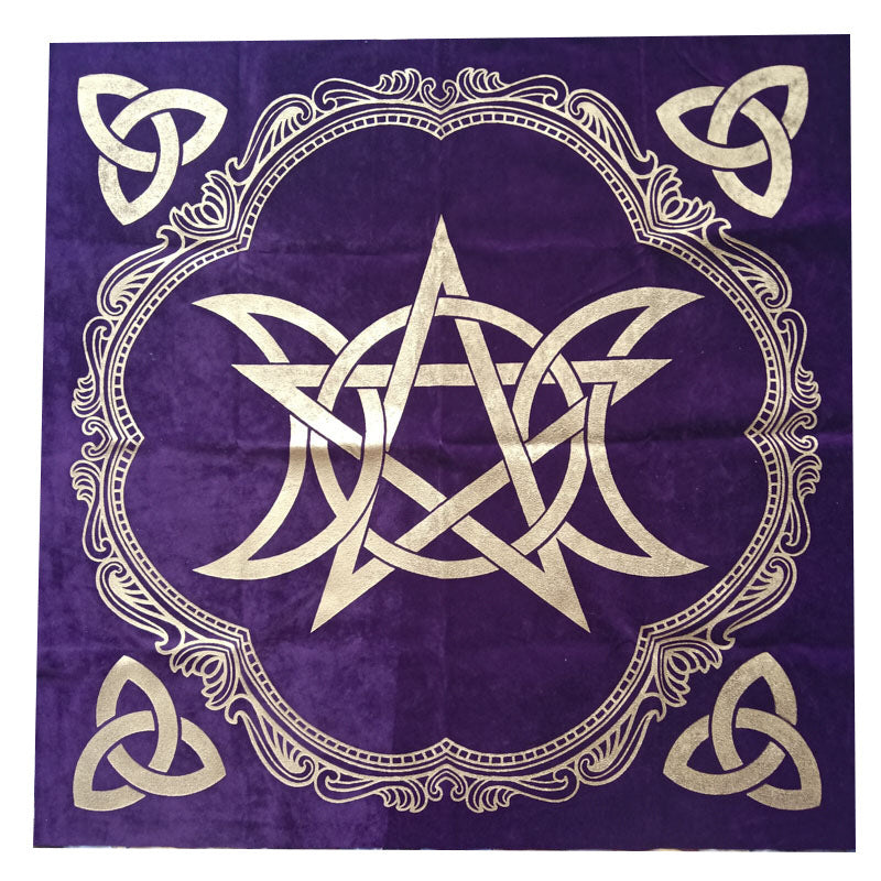 Pentagram Triple Moon Altar Cloth