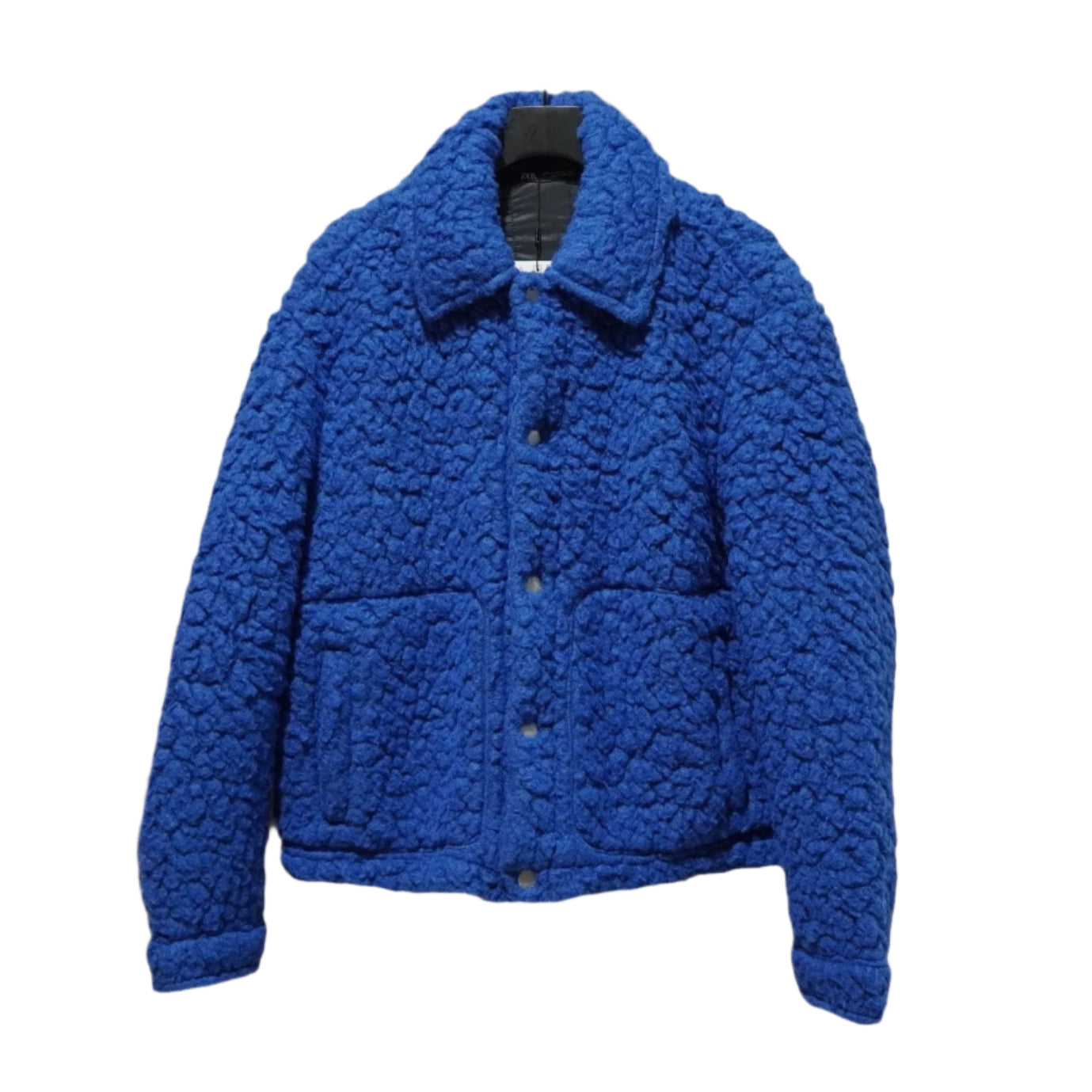 Men's Blue Loose Version Faux Wool Jacket