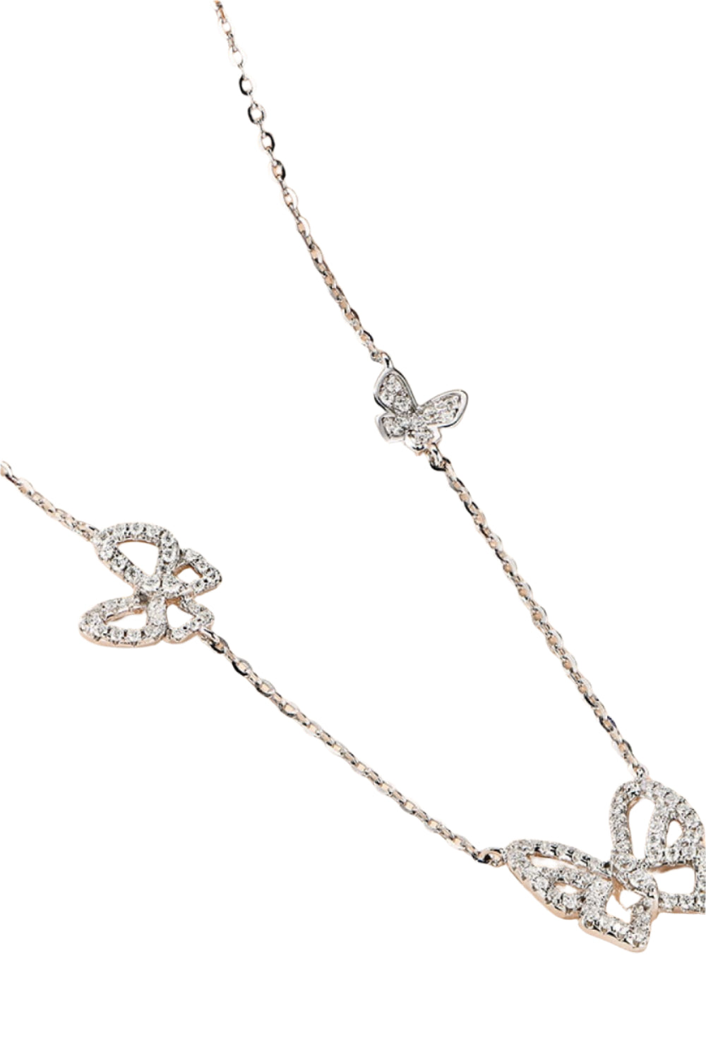 Moissanite Butterfly Shape 925 Silver Necklace