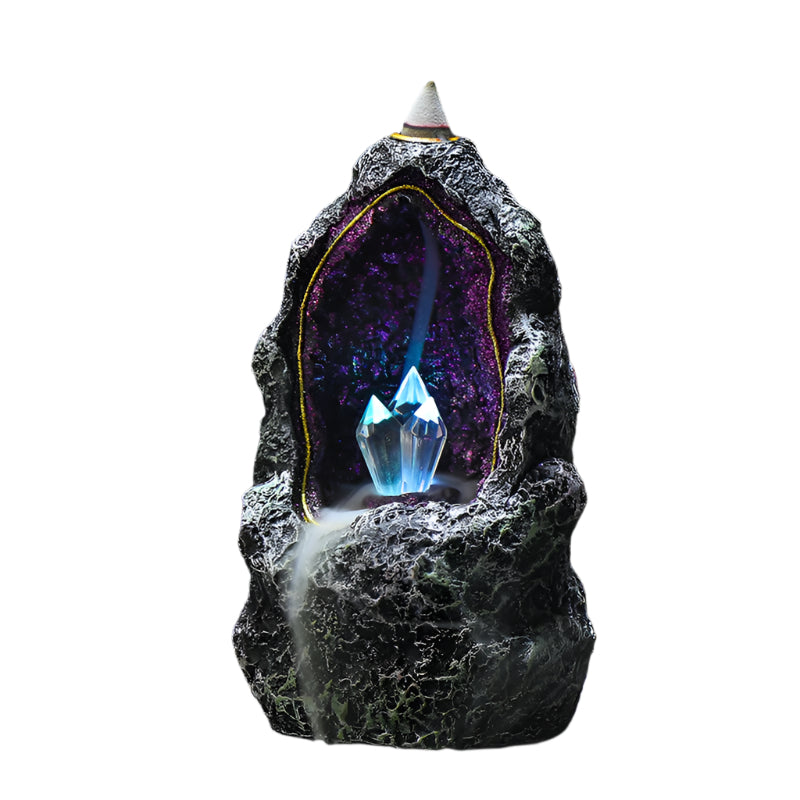 Resin LED Crystal Cave incense Burner