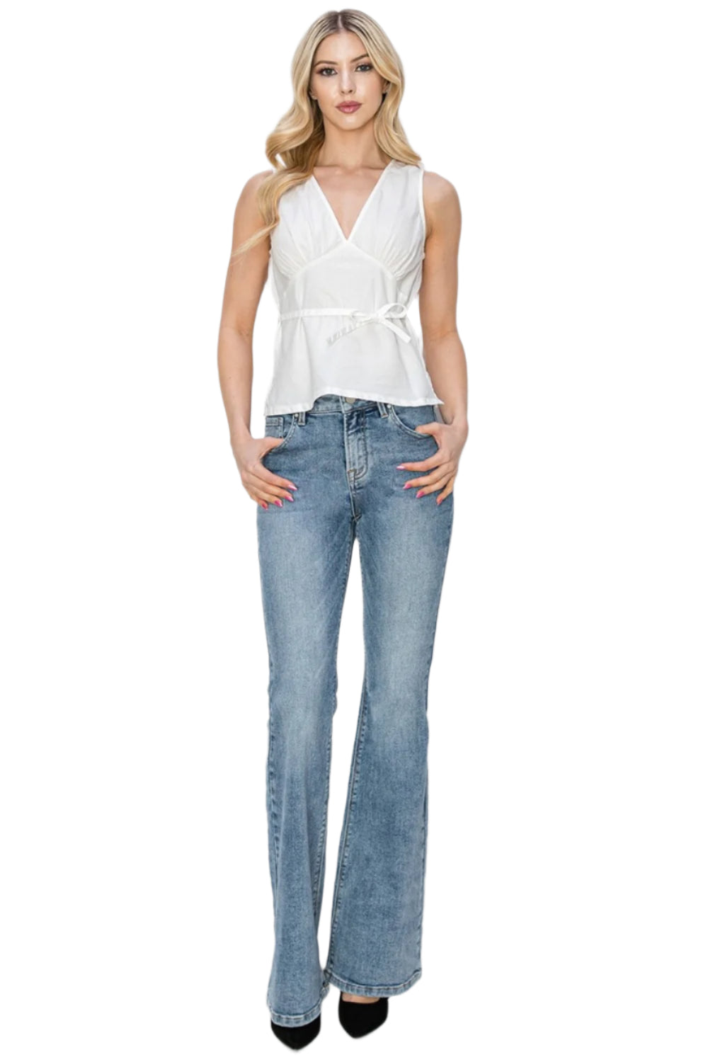 RISEN Full Size Mid Rise Bootcut Jeans