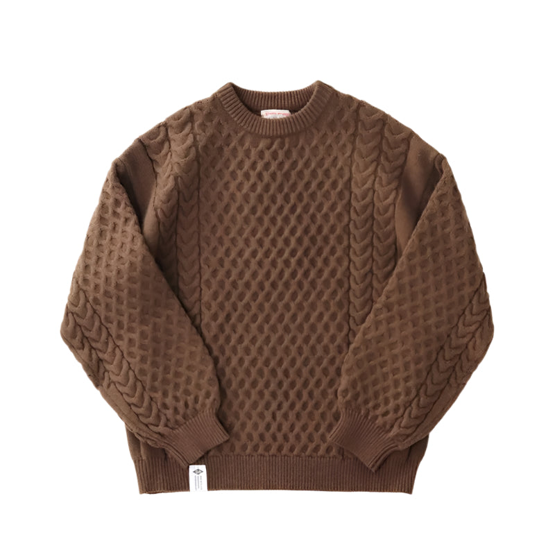 Men's Knitted Lantern Sleeve Sweater