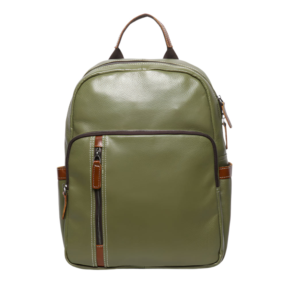 Cowhide Leather Contrast Backpack