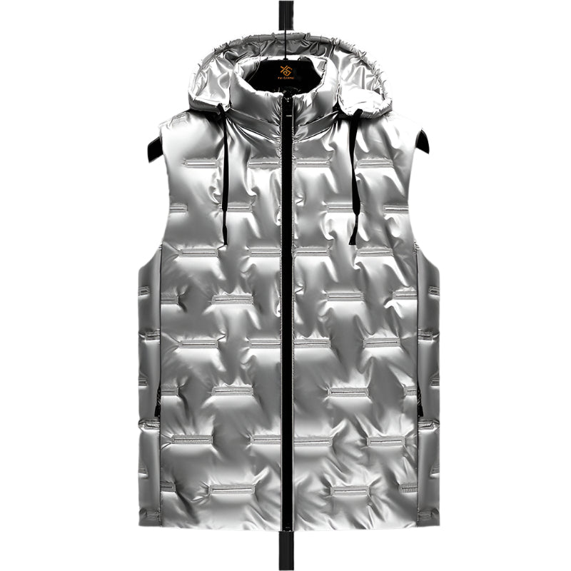 Men's PU Leather Down Cotton Thermal Vest