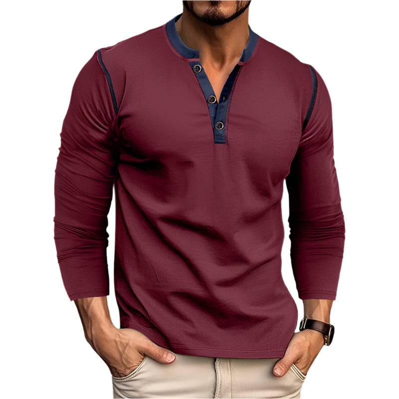 Men's Contrast Long Sleeve Shirt