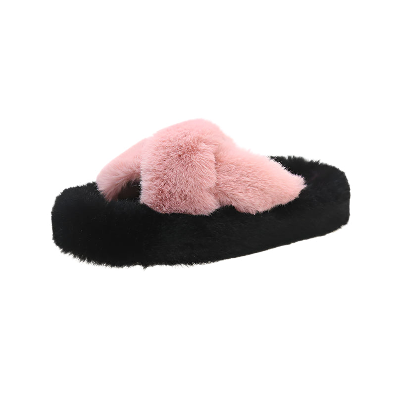 Plush Wedge Slippers