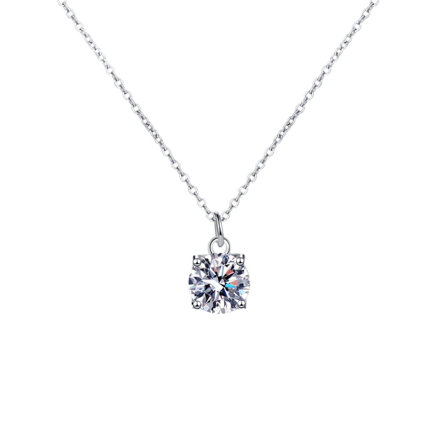 1 Carat Moissanite 925 Sterling Silver Necklace