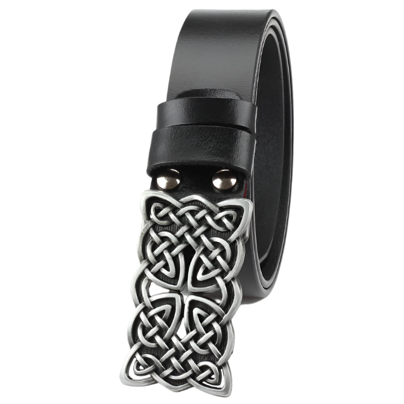Cowhide Leather Belt Celtic Knot Buckle