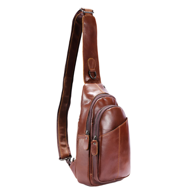 Men's Cowhide Leather Crossbody Bag
