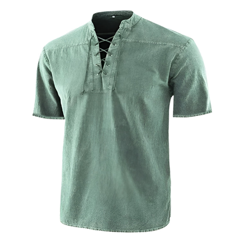 Men's Short Sleeve Lace Up Shirt