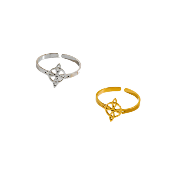 Stainless Steel Adjustable Witch Knot Ring