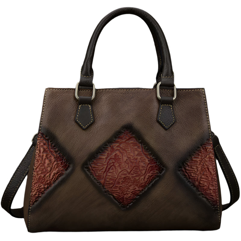 Cowhide Leather Diamond Bag