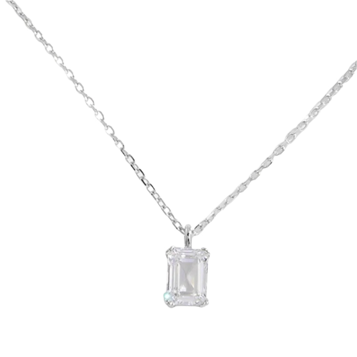 925 Sterling Silver Zircon Pendant Necklace