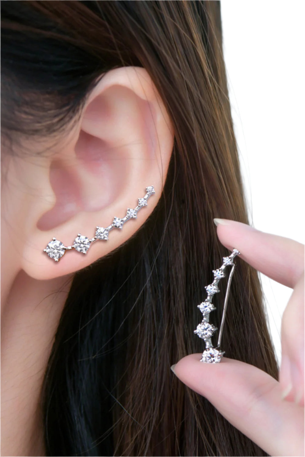 1.9 Carat Moissanite 925 Sterling Silver Earrings