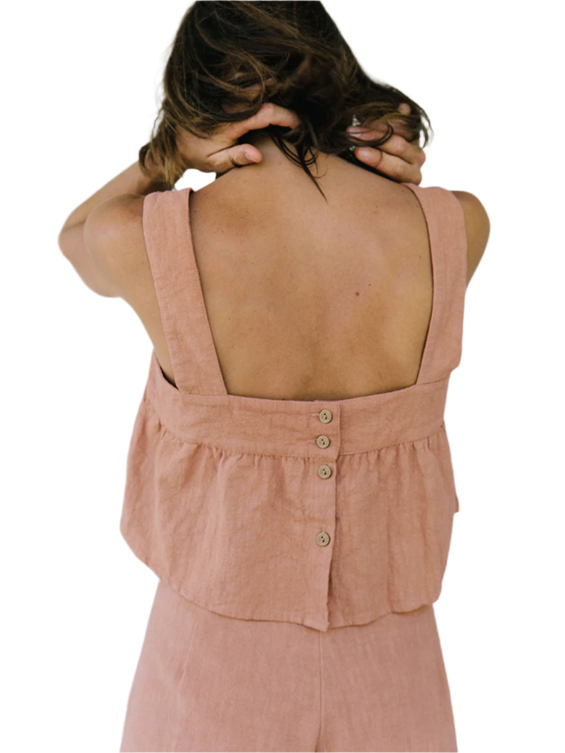 Square Neck Wide Strap Top and Pants Set