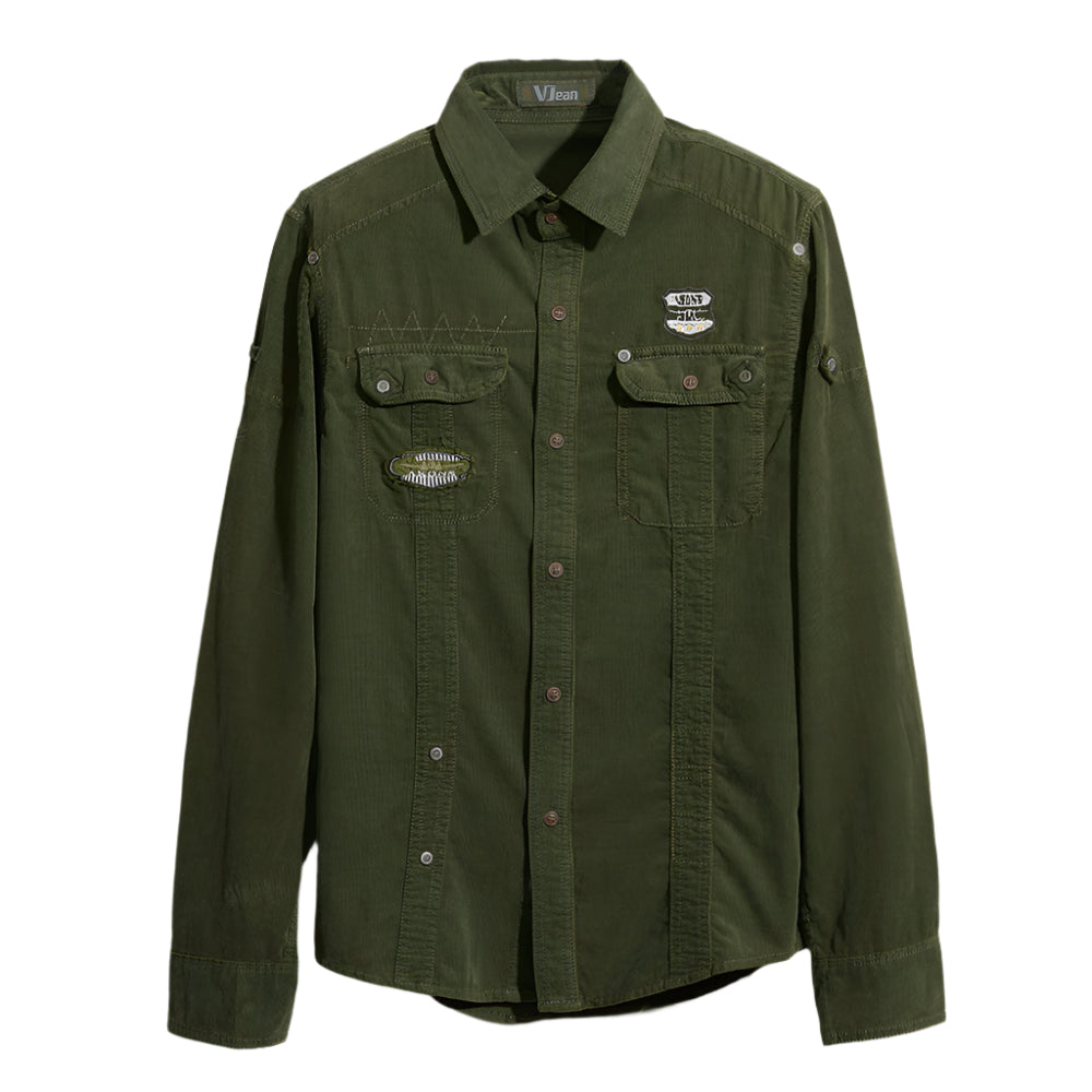Men's Cotton Tooling Button Down Shirt
