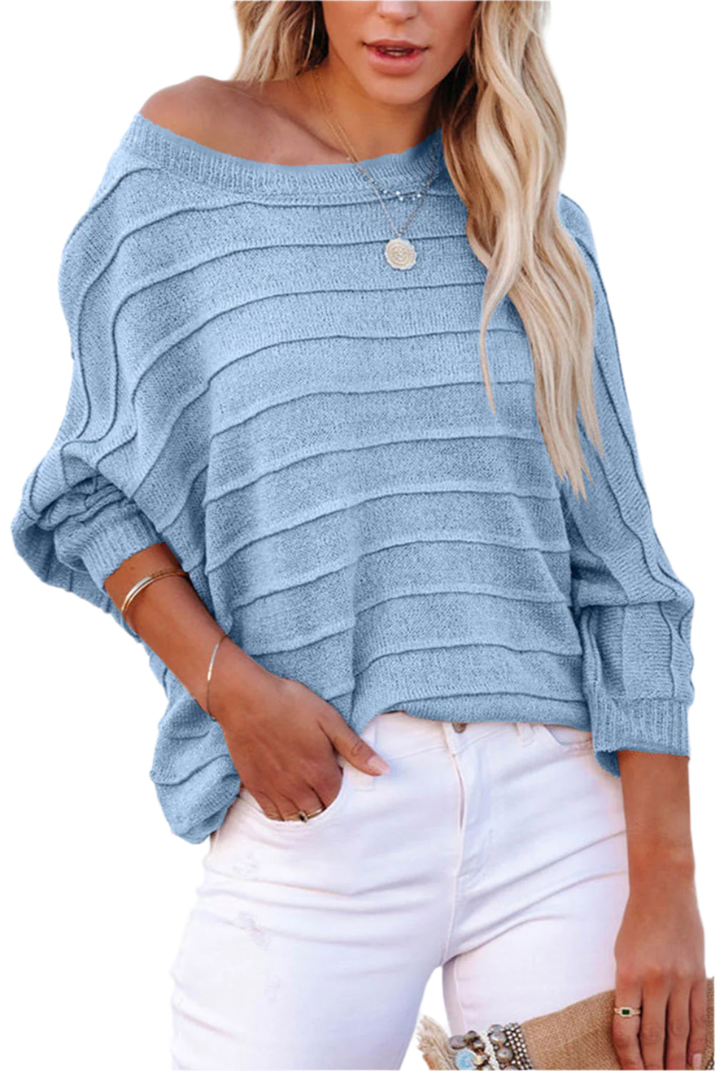 Round Neck Long Sleeve Knit Top