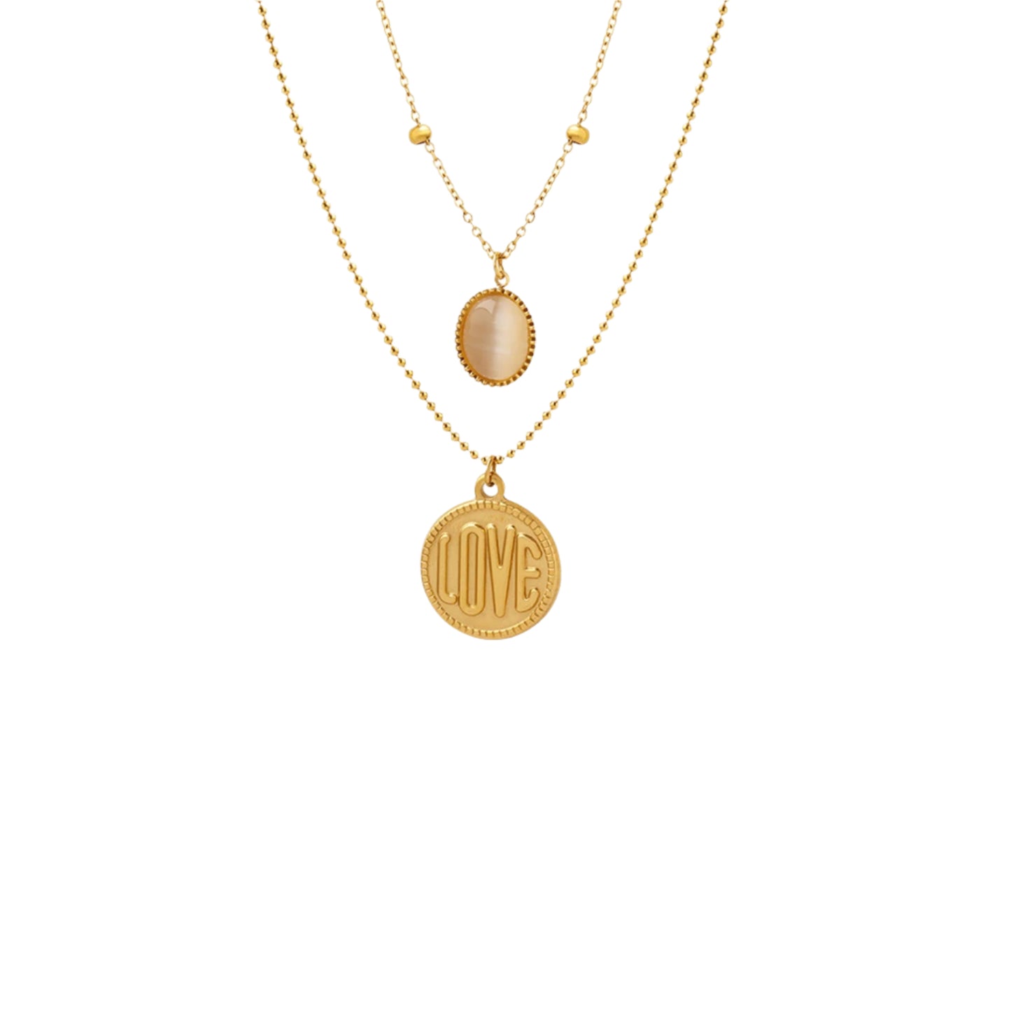 Titanium Steel Double-Layered Love Necklace