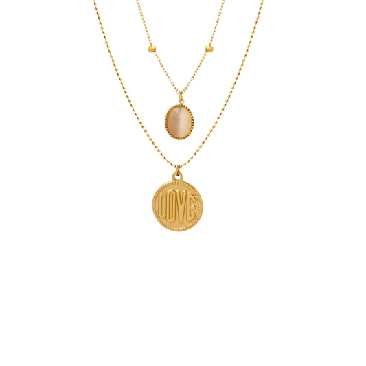 Titanium Steel Double-Layered Love Necklace