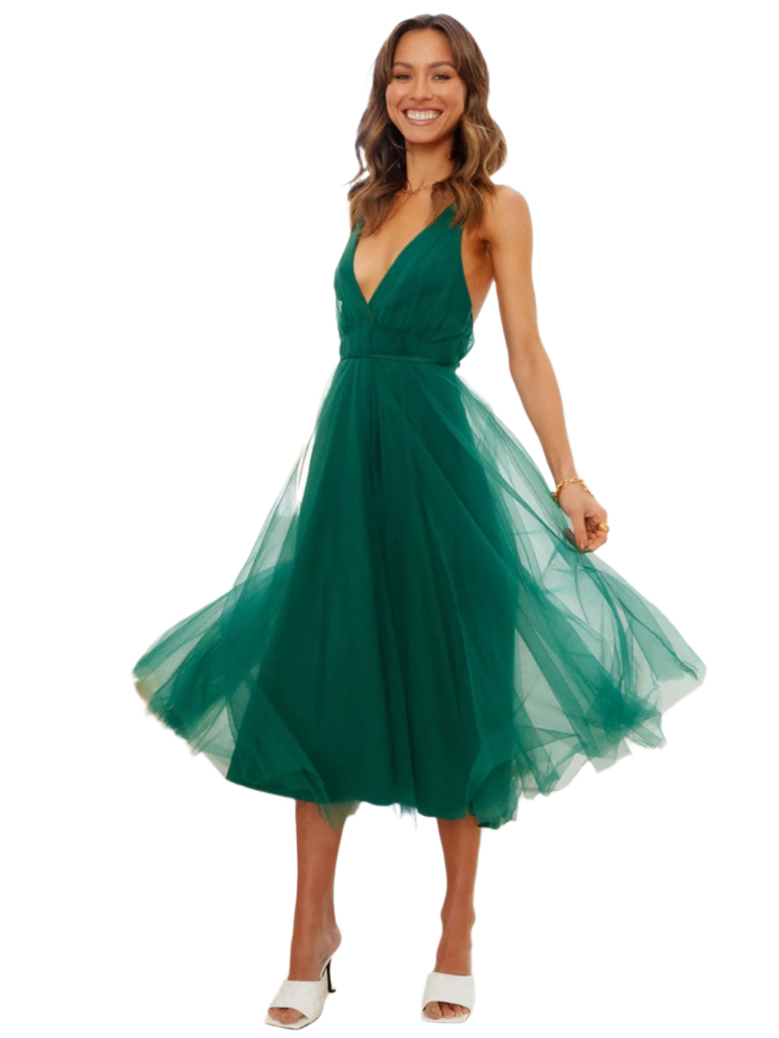 Backless Crisscross Sleeveless Midi Dress