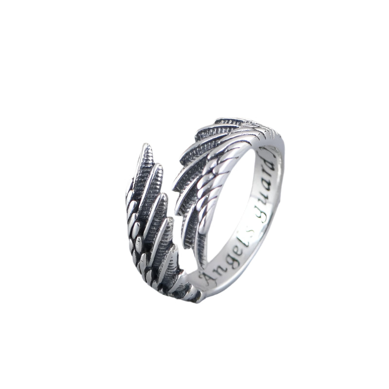 925 Sterling Silver Angel Wings Ring