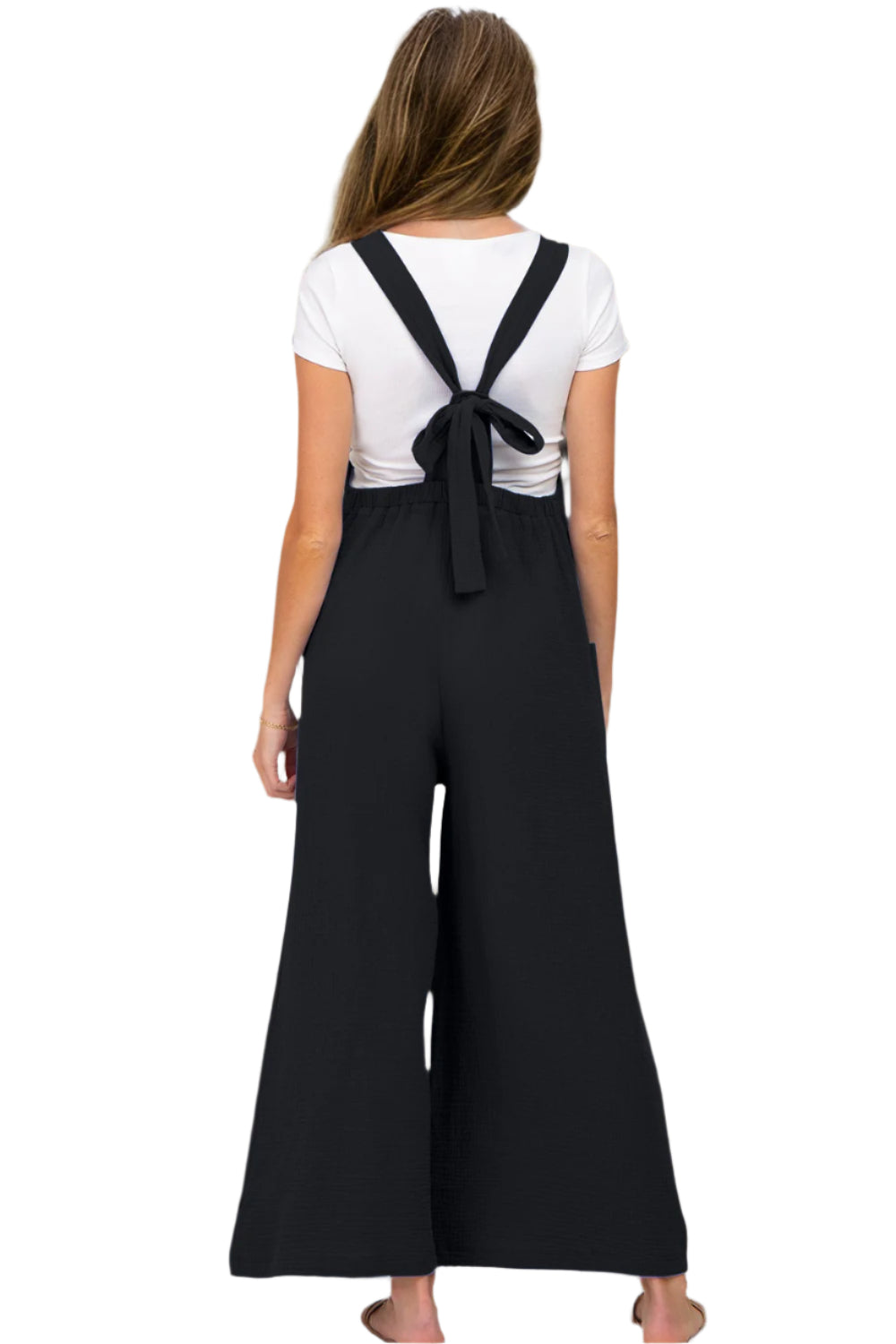 Double Take Full Size Wide Leg Overalls with Pockets