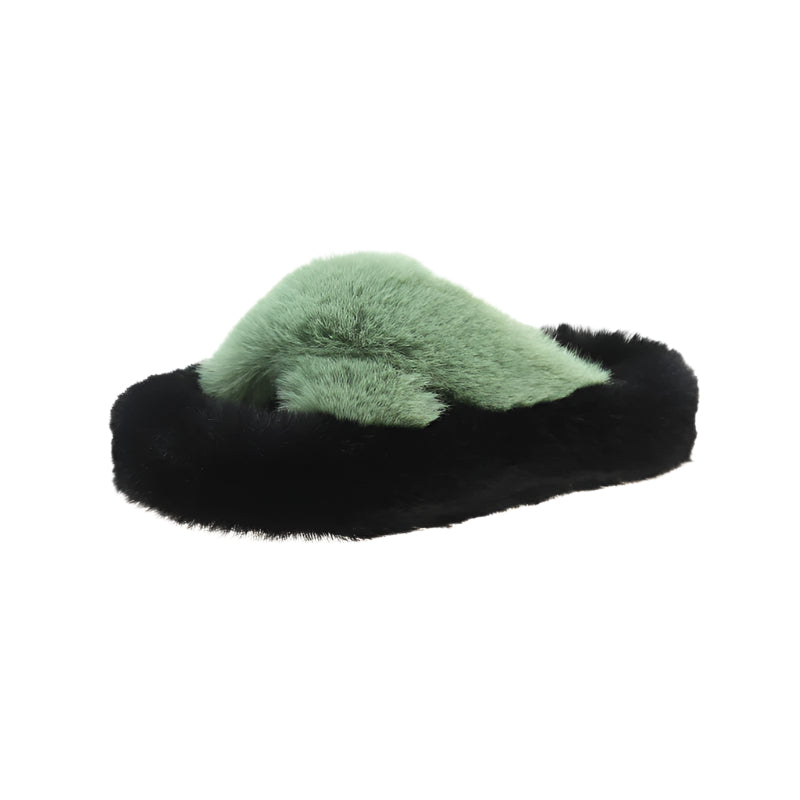Plush Wedge Slippers