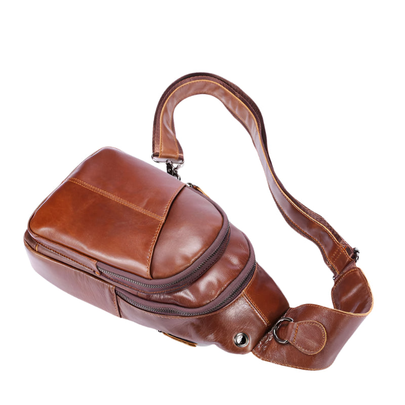 Men's Cowhide Leather Crossbody Bag