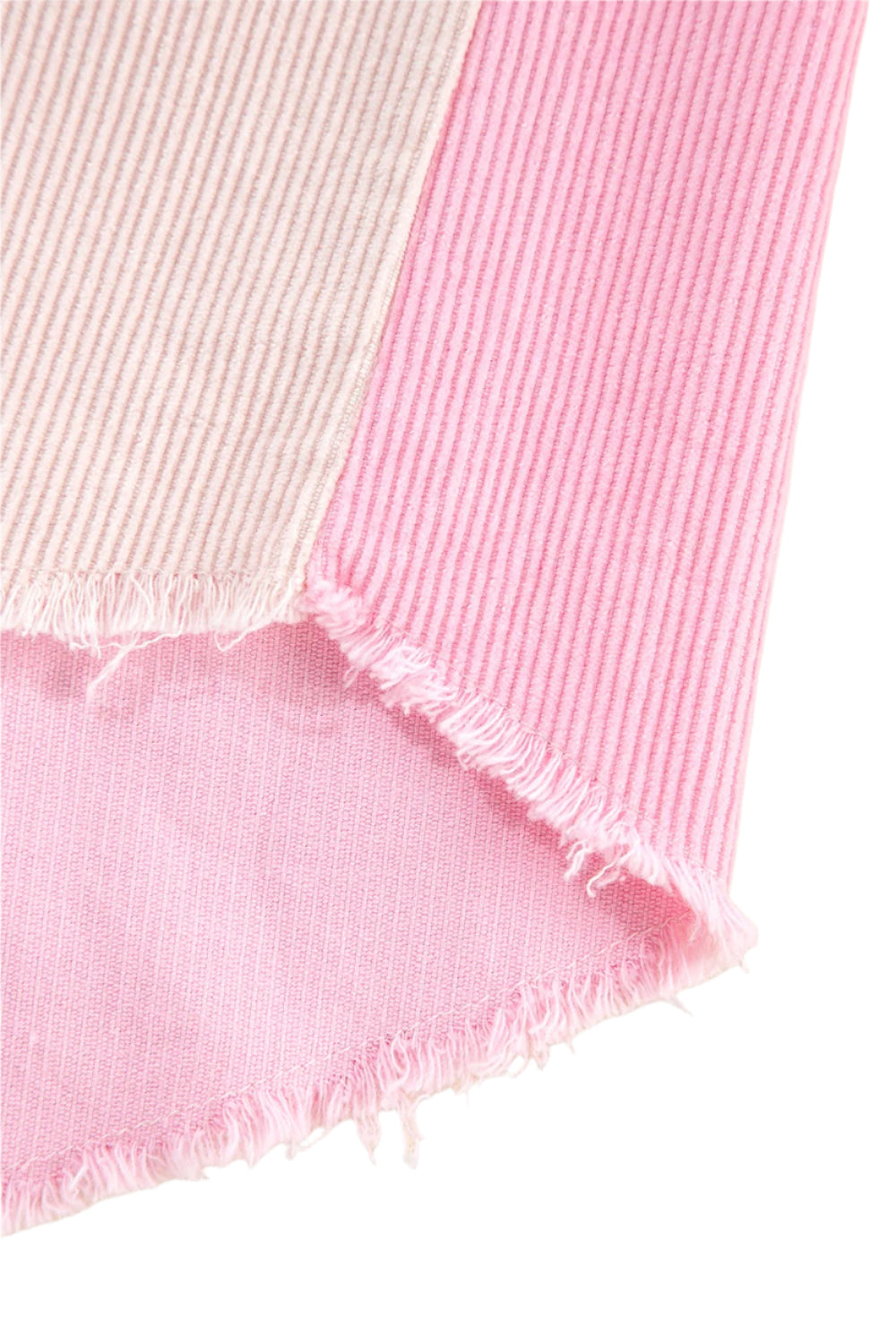 Two-tone Color Exposed Seam Corduroy Shacket