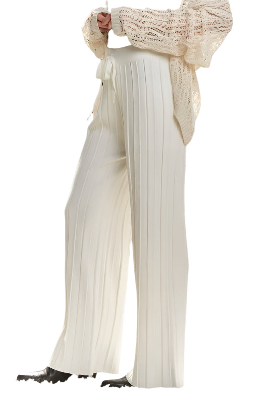 ADORA Tied Wide Leg Knit Pants