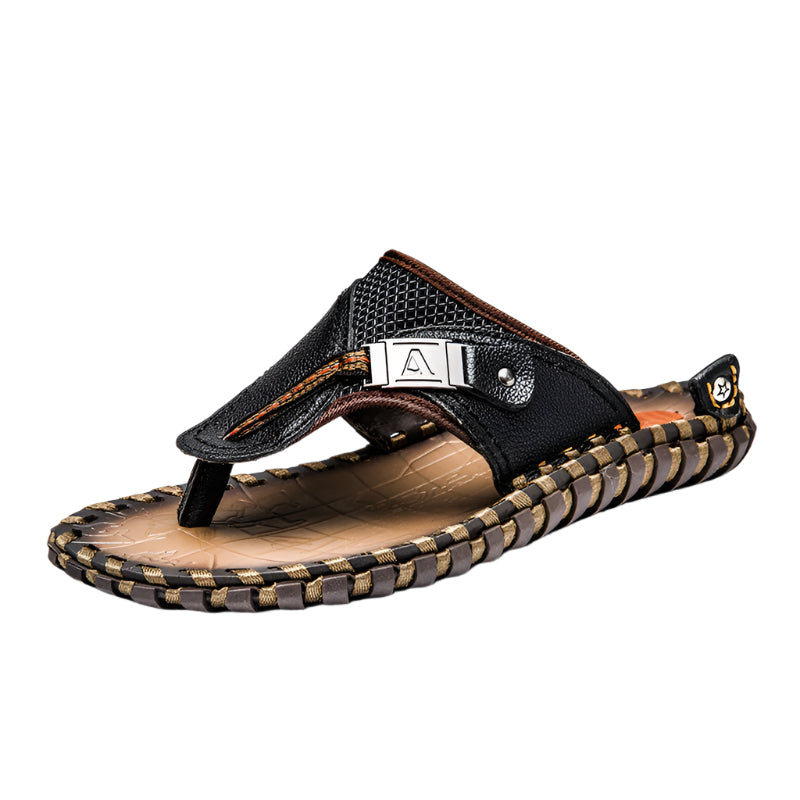 Hand Sewn Cowhide Leather Men's Flip Flop