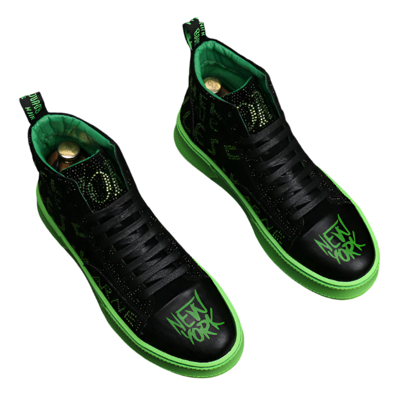 New York Embellished High Top Shoes