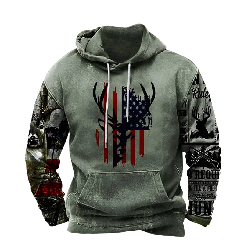 Men's USA Hooded 3D Print Sweatshirt