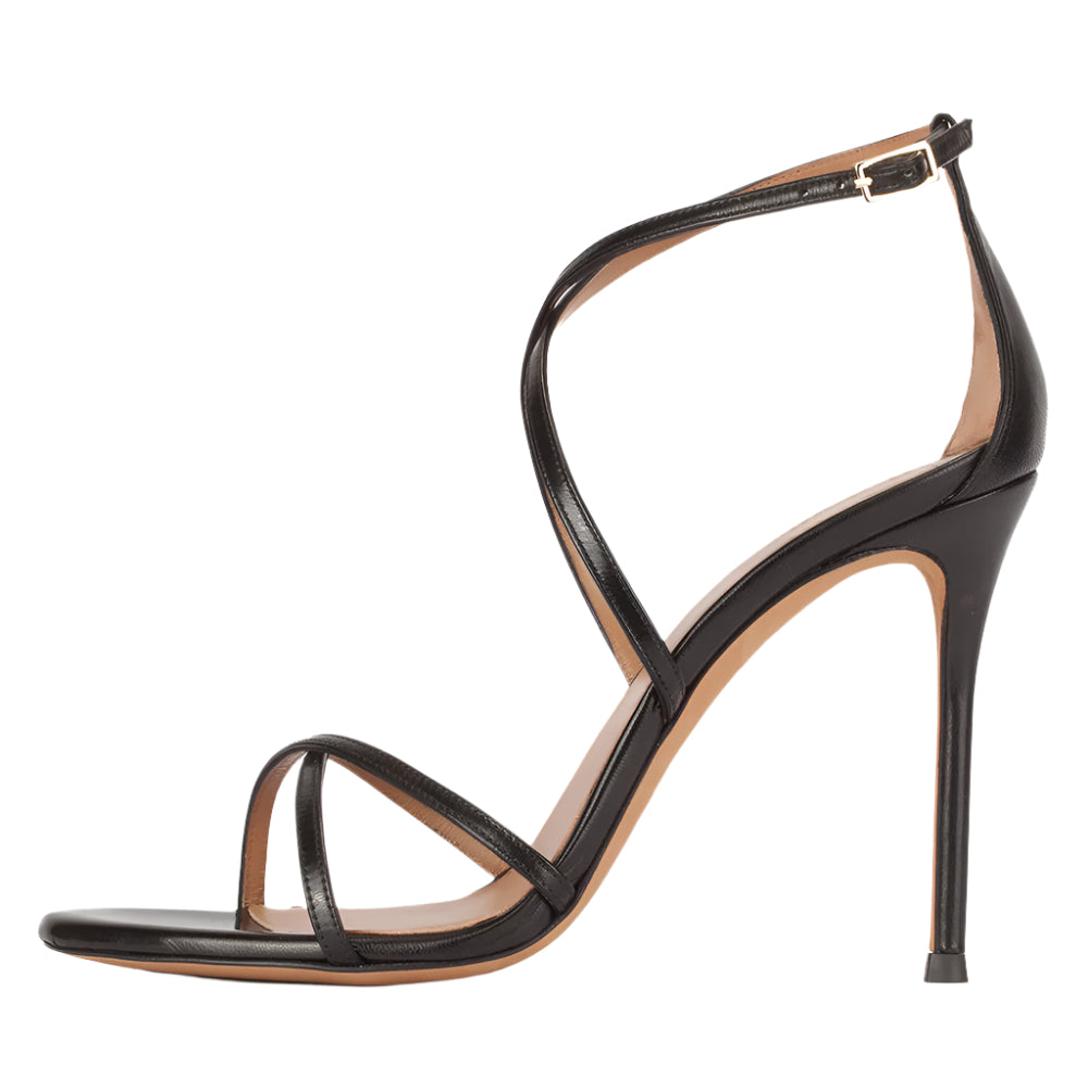 PU Leather Criss Cross High Heel Sandals