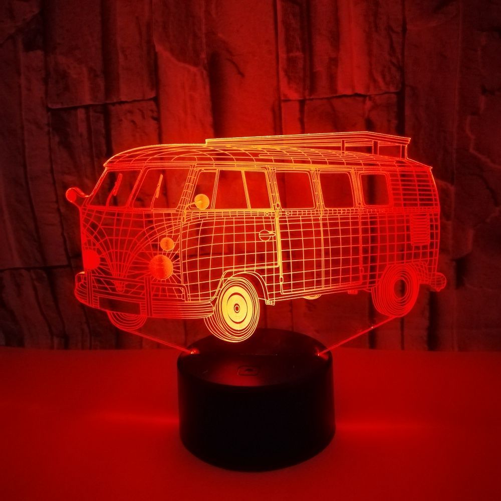 Happy Hippy Bus 3D Light