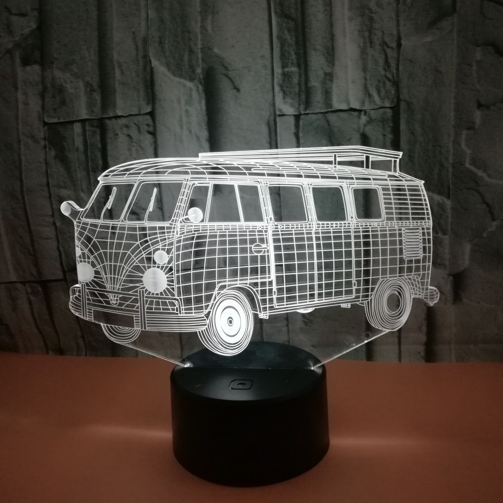 Happy Hippy Bus 3D Light