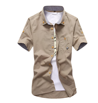 Embroidery Men's Mushroom Button Down Shirt