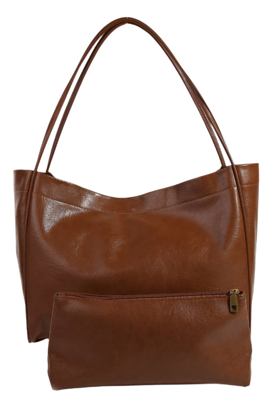 Fame Faux Leather Tote Bag