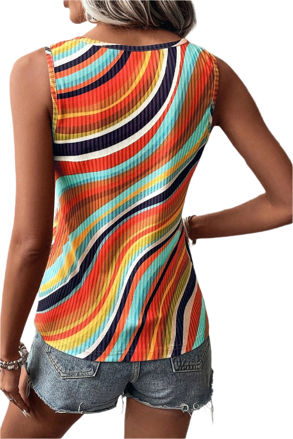 Color Block Round Neck Tank